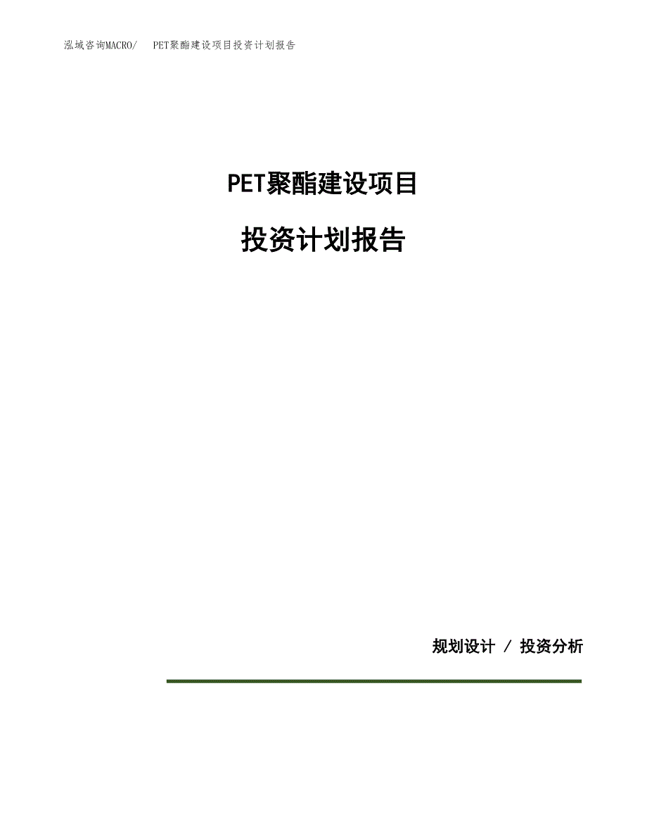 PET聚酯建设项目投资计划报告.docx_第1页