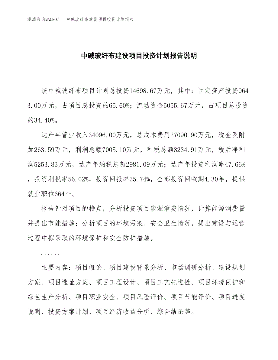 中碱玻纤布建设项目投资计划报告.docx_第2页