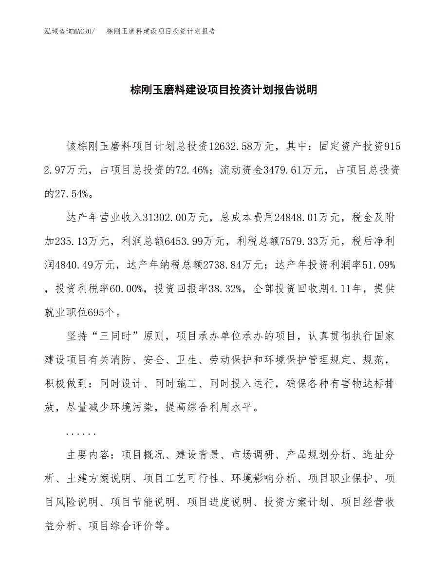 棕刚玉磨料建设项目投资计划报告.docx_第2页