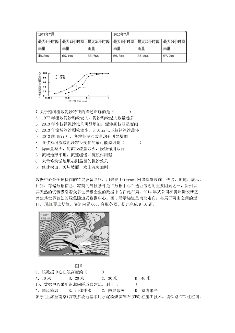 内蒙古包头铁路第一中学2019届高三上学期第二次月考地理试题（含答案）_第2页