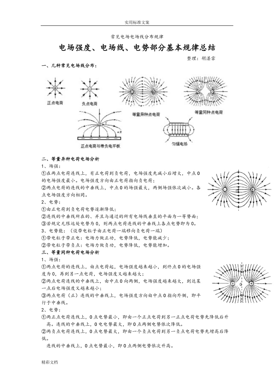 常见的电场电场线分布规律_第1页