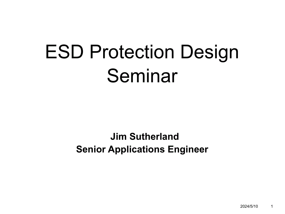 ESD Protection Design Seminar（英文版）_第1页