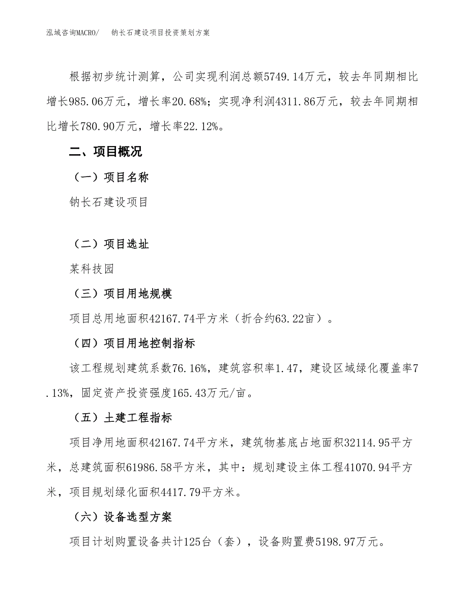 钠长石建设项目投资策划方案.docx_第2页