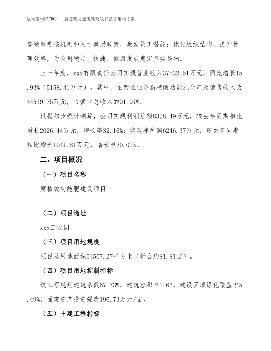 腐植酸功能肥建设项目投资策划方案.docx_第2页