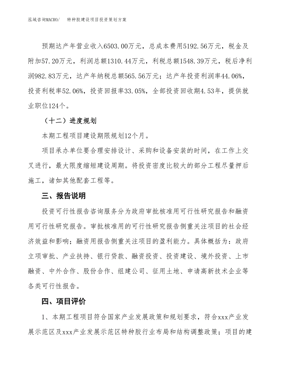 特种胶建设项目投资策划方案.docx_第4页