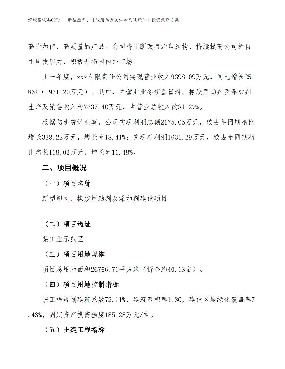 新型塑料、橡胶用助剂及添加剂建设项目投资策划方案.docx_第2页