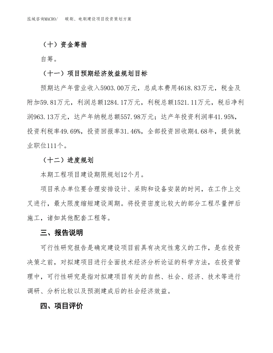 碳刷、电刷建设项目投资策划方案.docx_第4页