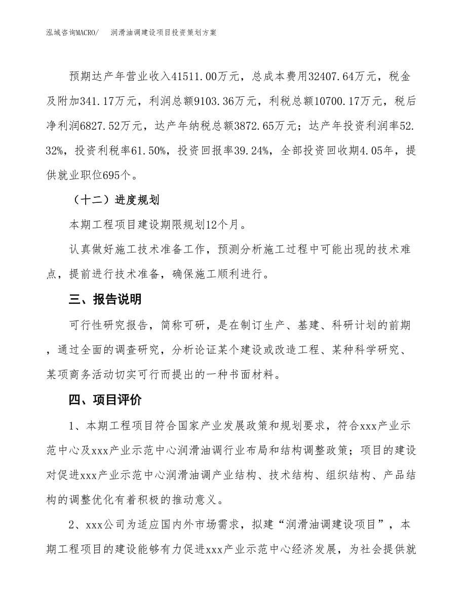 润滑油调建设项目投资策划方案.docx_第5页