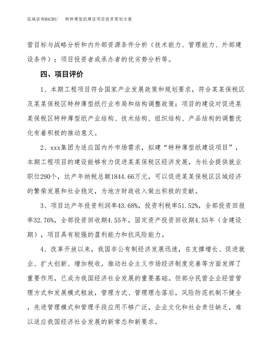 特种薄型纸建设项目投资策划方案.docx_第5页