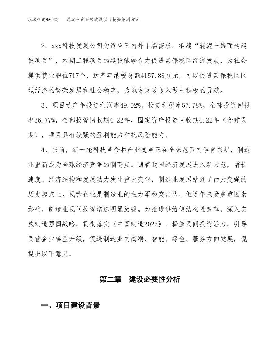 混泥土路面砖建设项目投资策划方案.docx_第5页