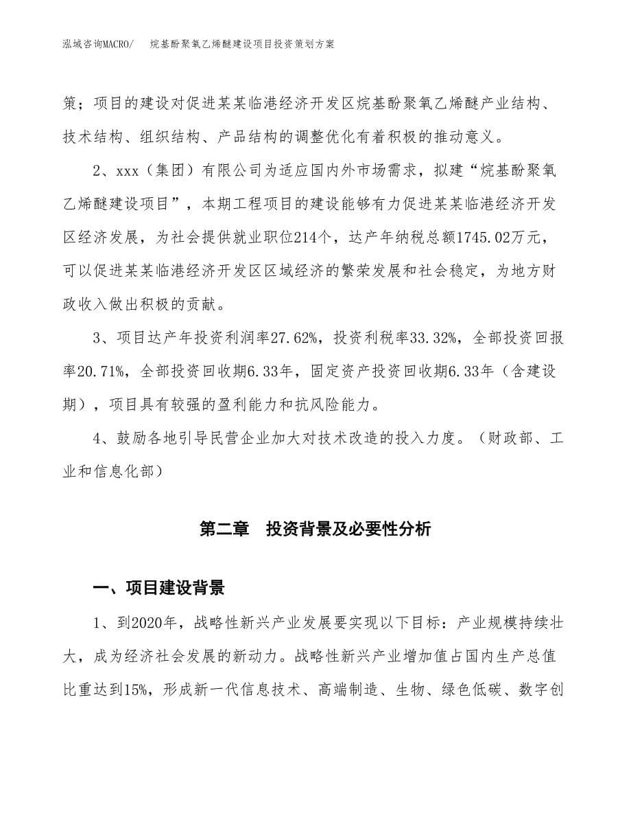 烷基酚聚氧乙烯醚建设项目投资策划方案.docx_第5页