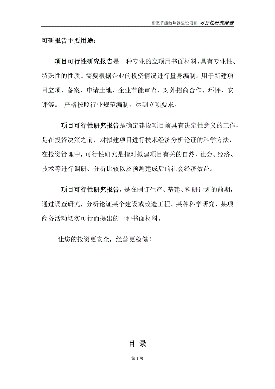 新型节能散热器项目可行性研究报告【备案定稿可修改版】_第2页