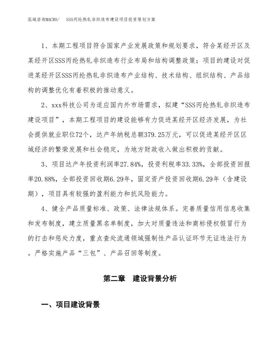 SSS丙纶热轧非织造布建设项目投资策划方案.docx_第5页