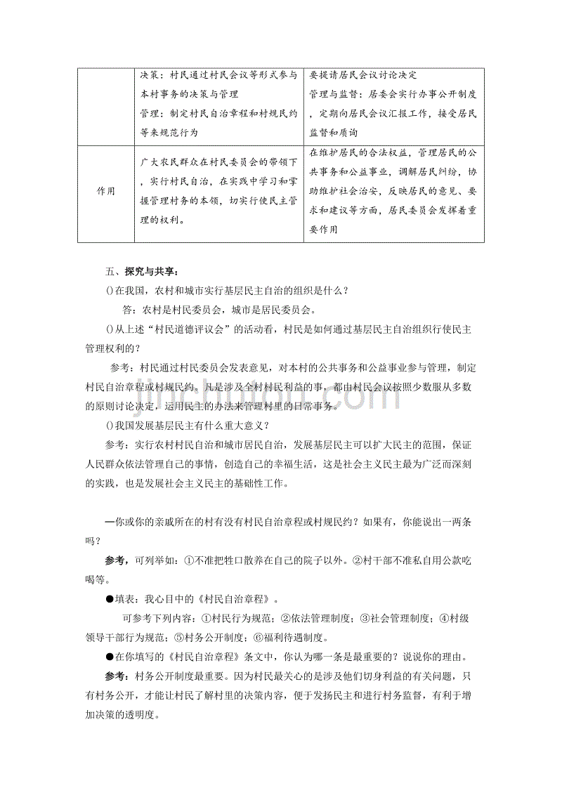 《民主管理：共创幸福生活》导学案 3_第3页