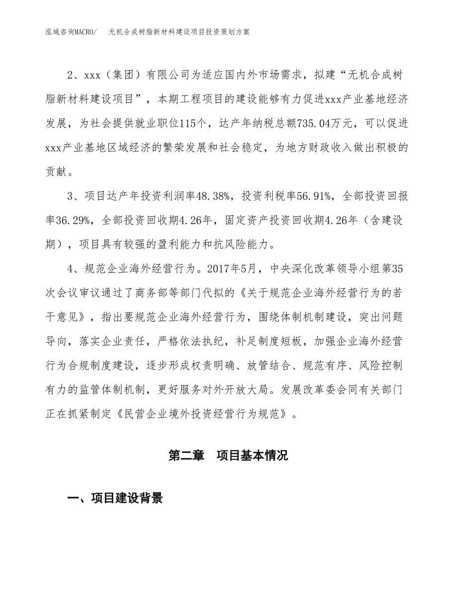 无机合成树脂新材料建设项目投资策划方案.docx_第5页