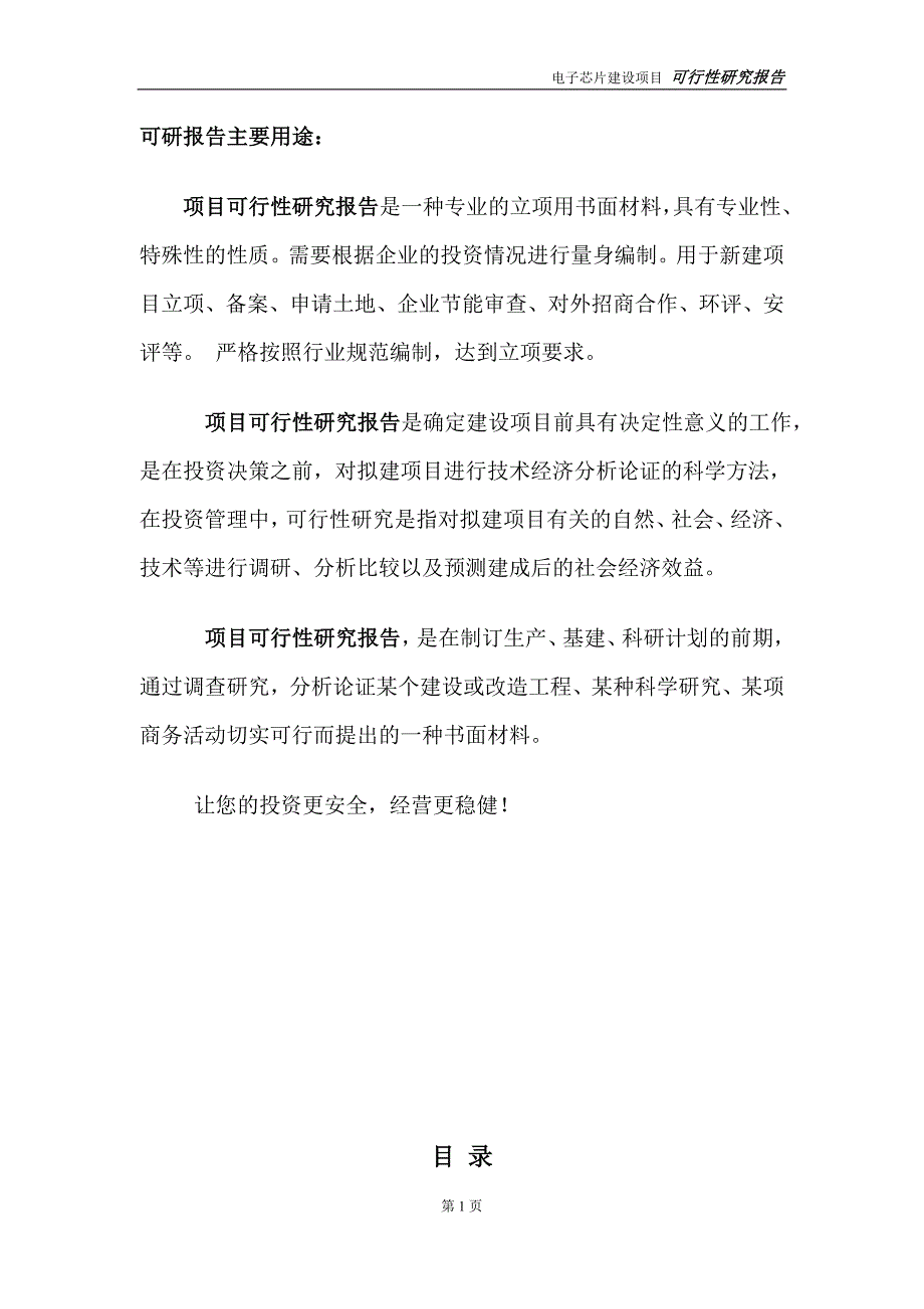 电子芯片项目可行性研究报告【备案定稿可修改版】_第2页