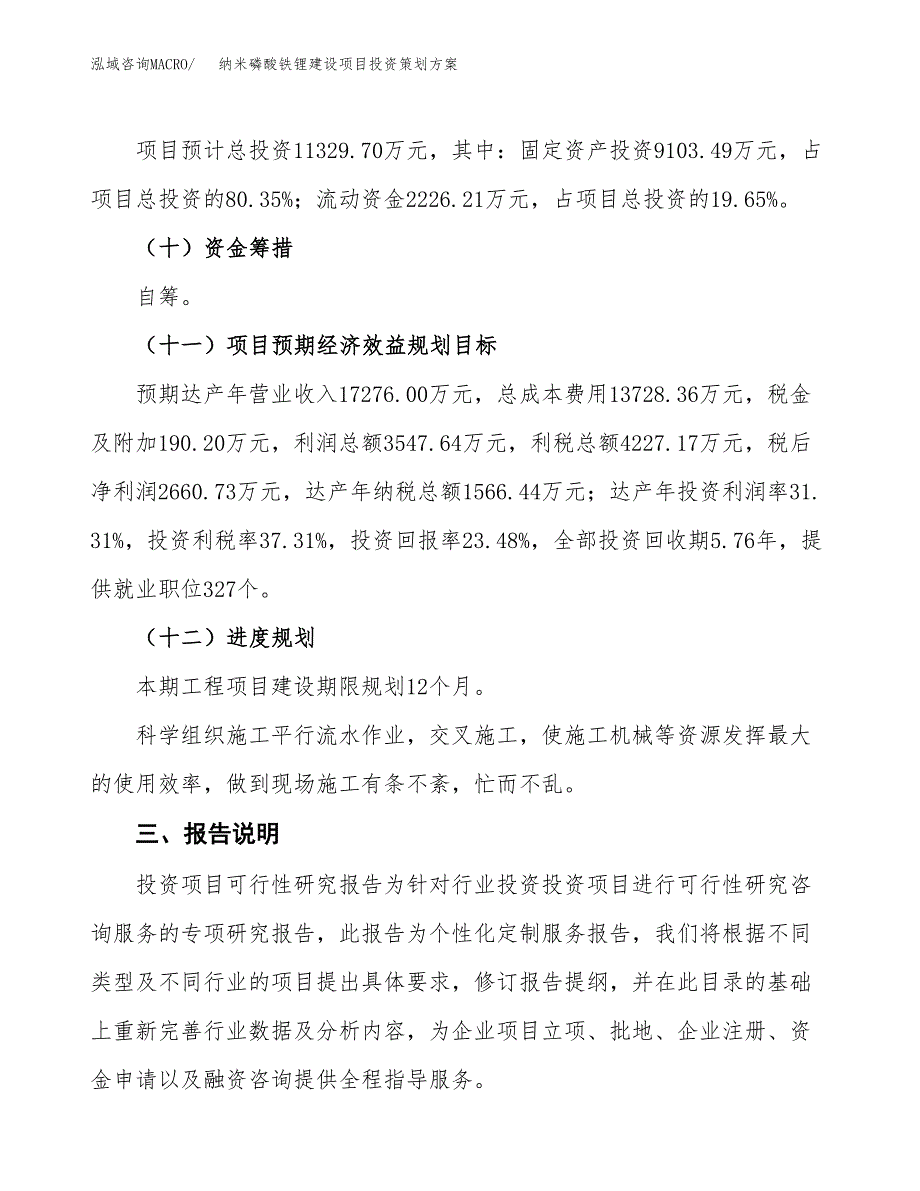 纳米磷酸铁锂建设项目投资策划方案.docx_第4页