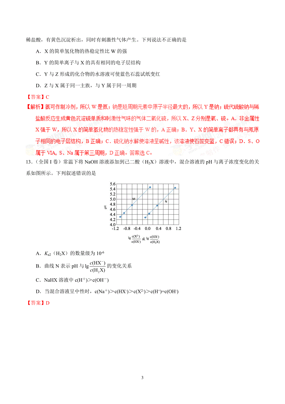 【新课标1卷】2017年高考理综化学试题(word版,含答案解析)_第3页