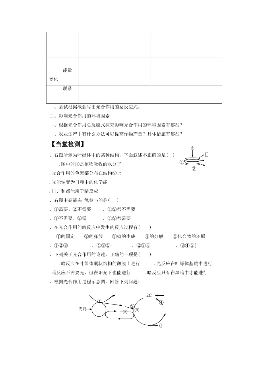 《光合作用的过程》导学案2_第2页