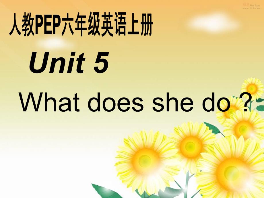 人教课标版小学英语六年级上unit-5《-what-does-she-do？》课件_第1页