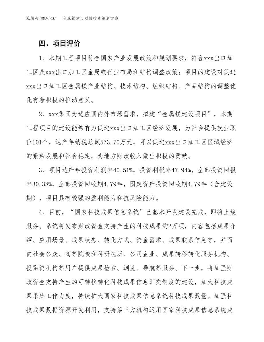 金属镁建设项目投资策划方案.docx_第5页