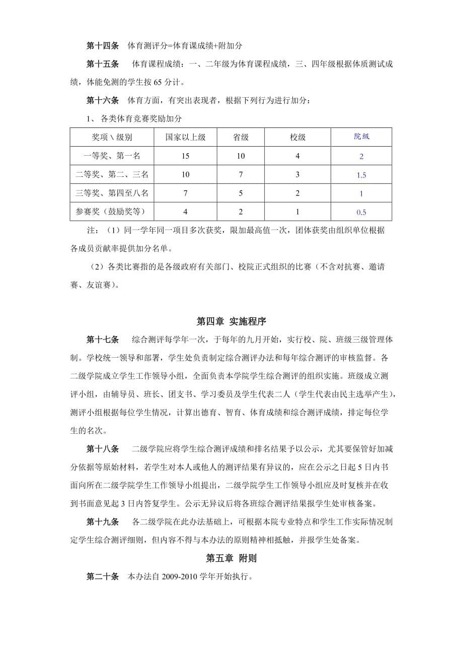 浙江财经学院本科学生综合测评办法介绍_第5页