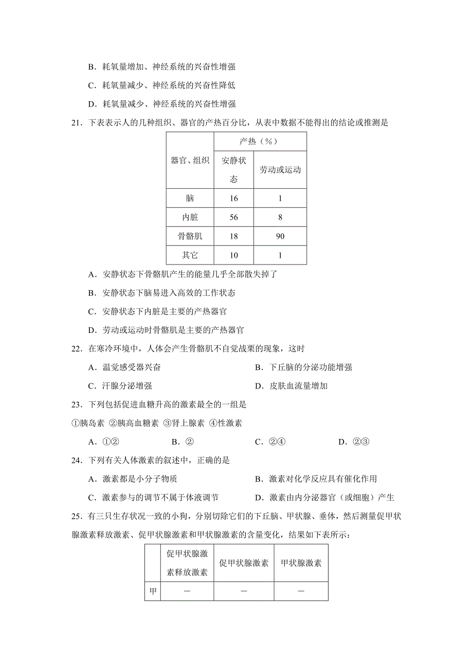 山东省滕州市善国中学2014年高二上学期期中考试生物试卷_第4页