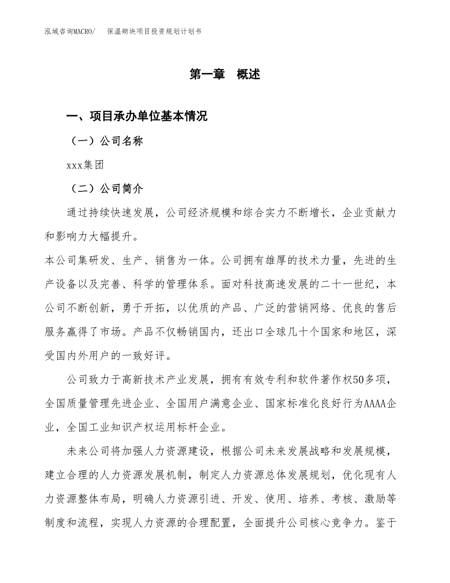 保温砌块项目投资规划计划书.docx_第3页