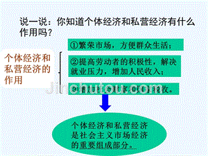 说一说：个体经济和私营经济的作用