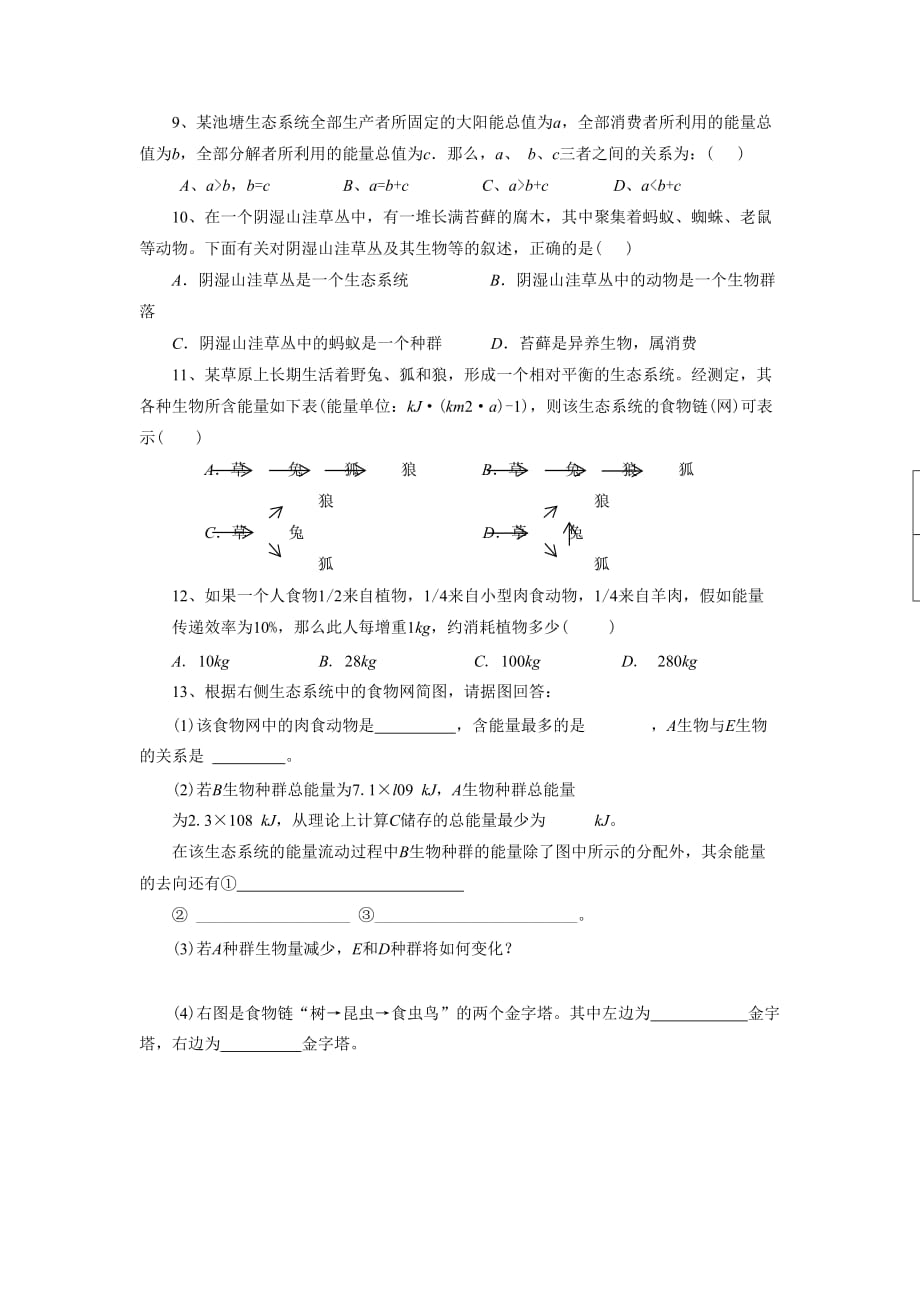 《生态系统中的能量流动》导学案_第4页