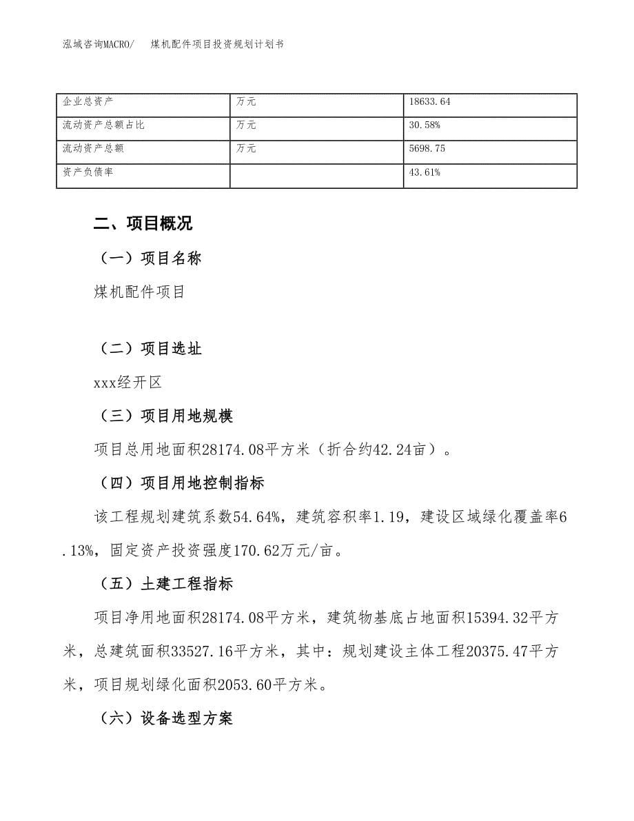 煤机配件项目投资规划计划书.docx_第5页