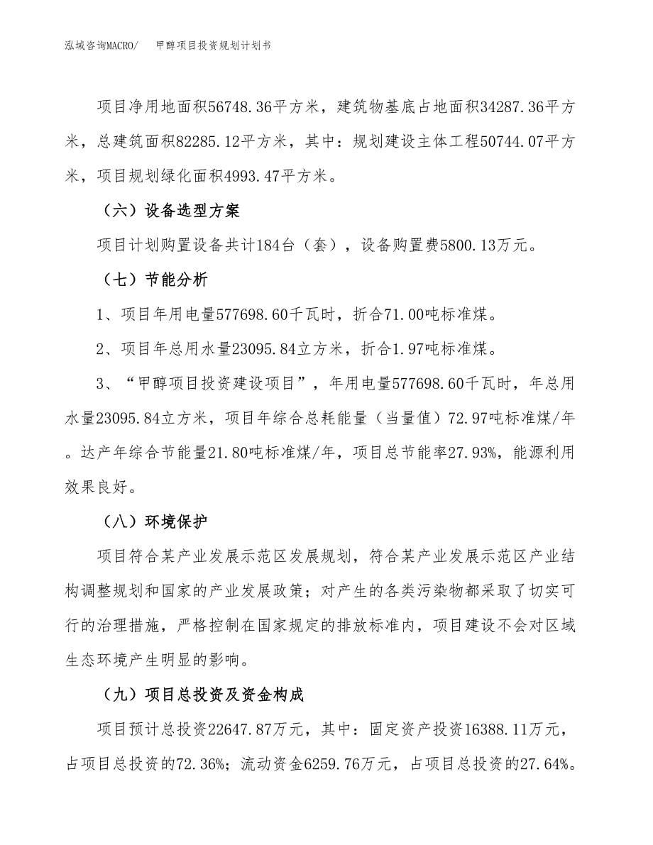 甲醇项目投资规划计划书.docx_第5页