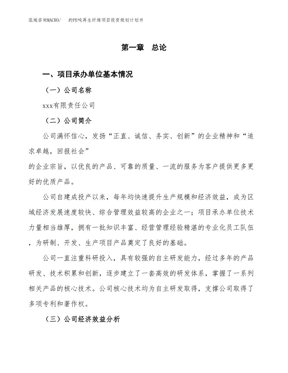 的PE吨再生纤维项目投资规划计划书.docx_第3页