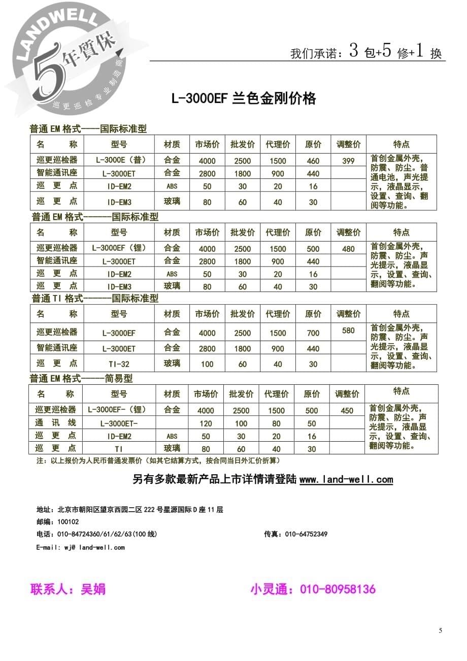 LandWell巡更巡检系统报价单统一_第5页