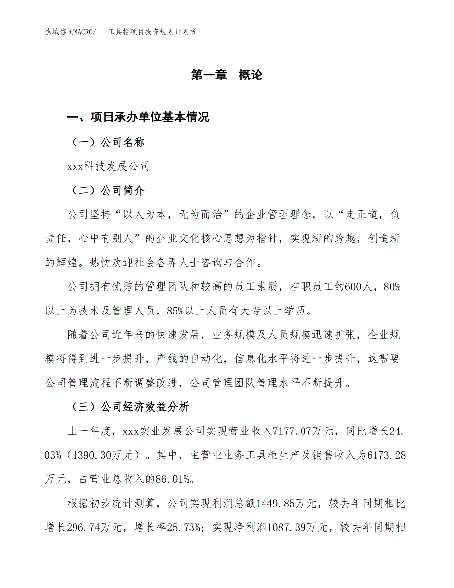 工具柜项目投资规划计划书.docx_第3页