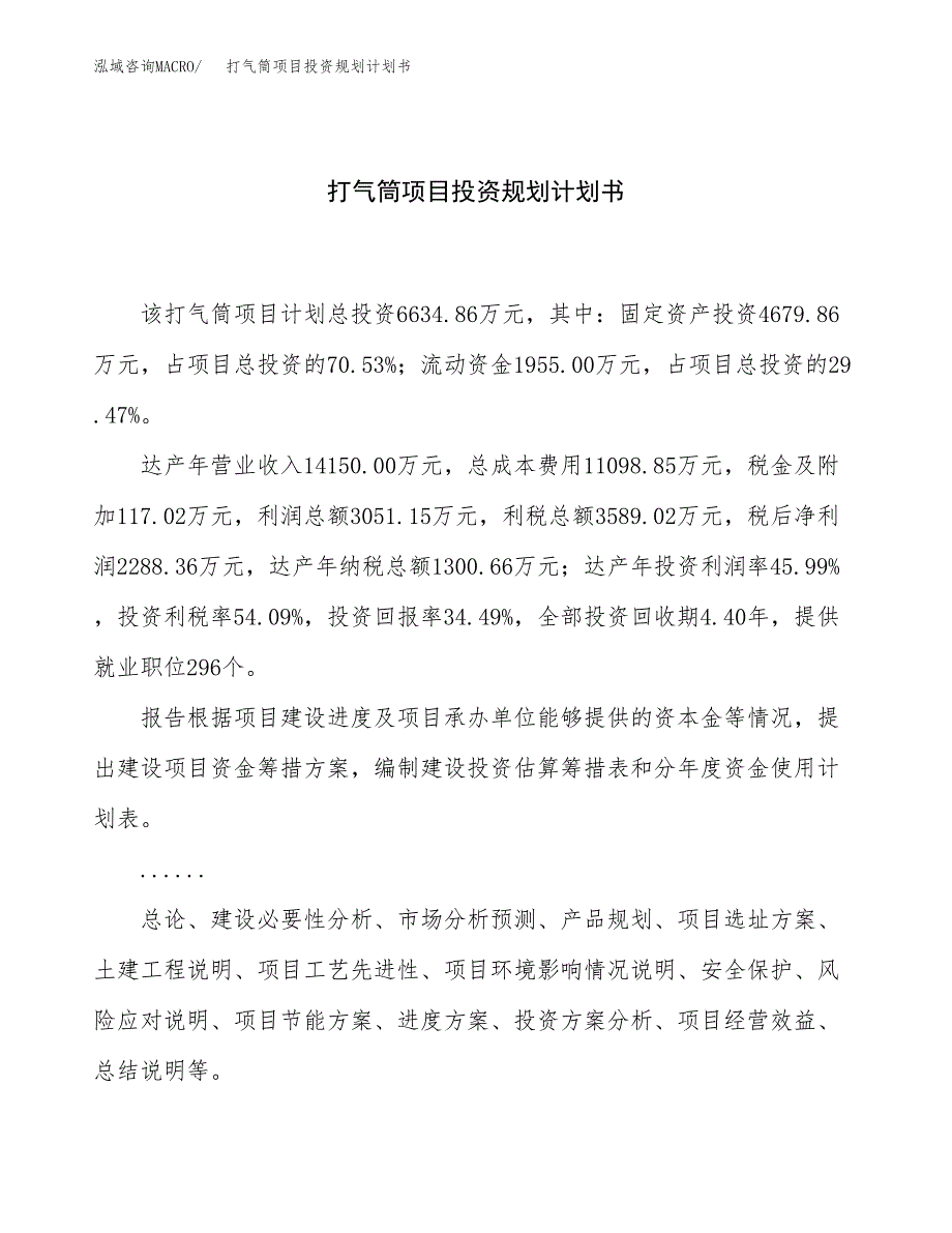 打气筒项目投资规划计划书.docx_第1页