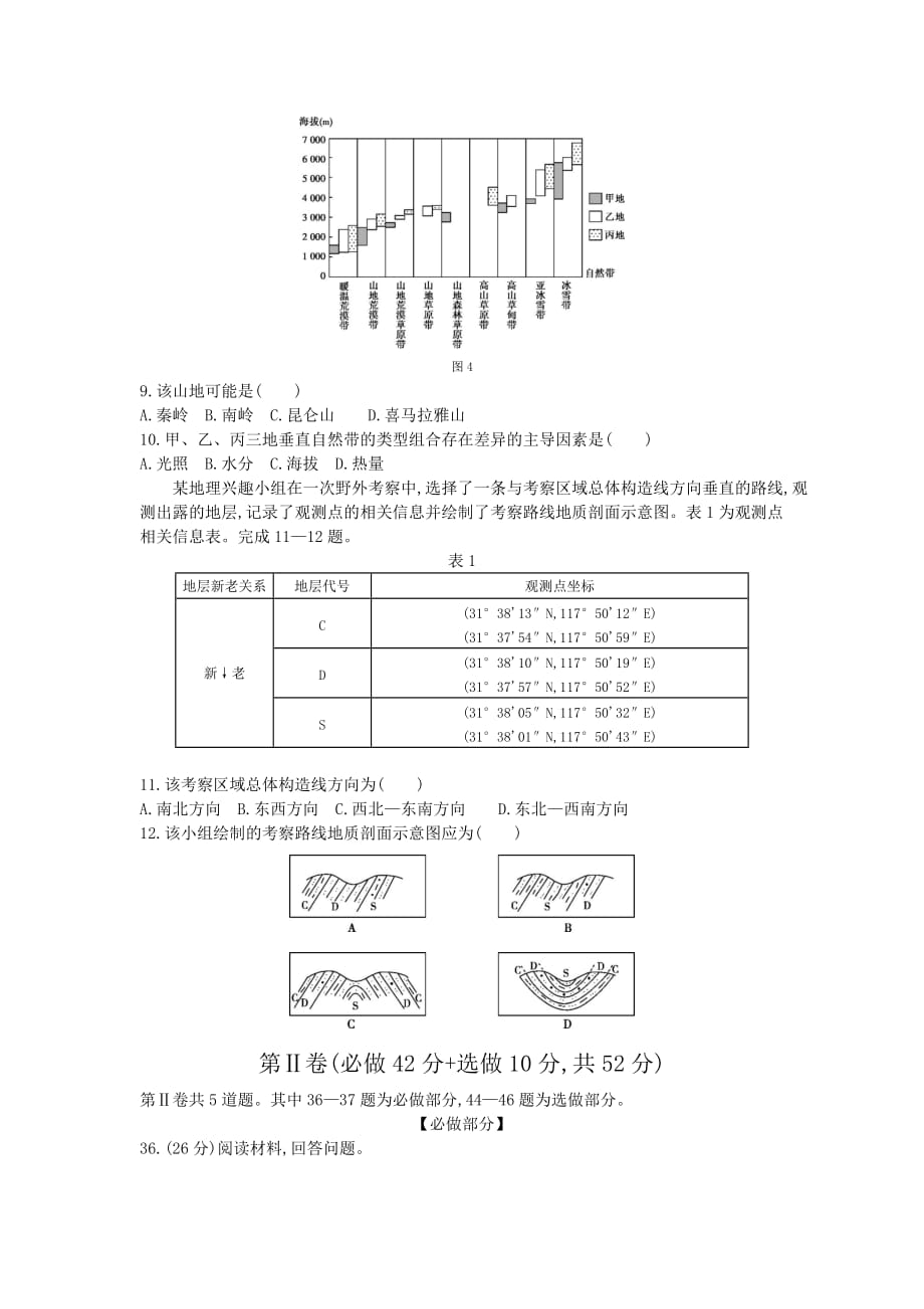 2015年普通高等学校招生全国统一考试地理(山东卷)_第3页