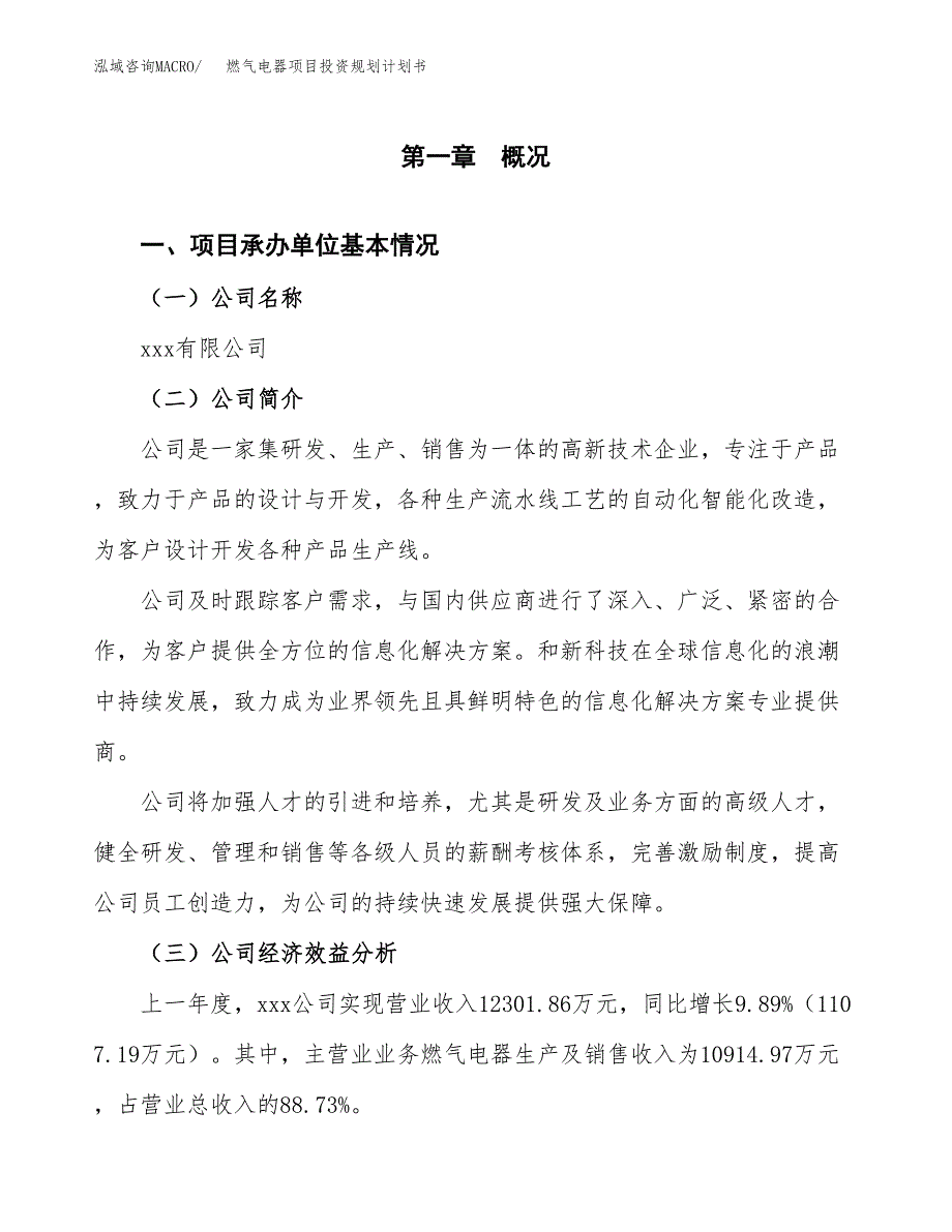 燃气电器项目投资规划计划书.docx_第2页