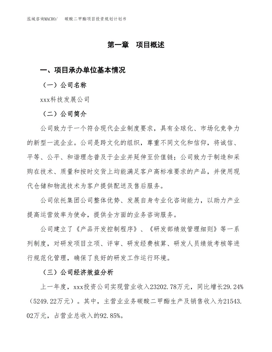 碳酸二甲酯项目投资规划计划书.docx_第3页