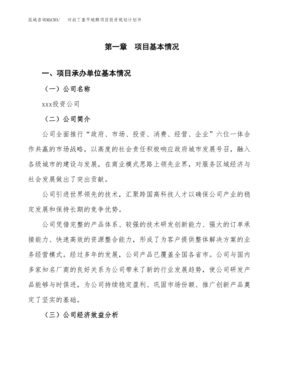 对叔丁基苄硫醇项目投资规划计划书.docx_第3页