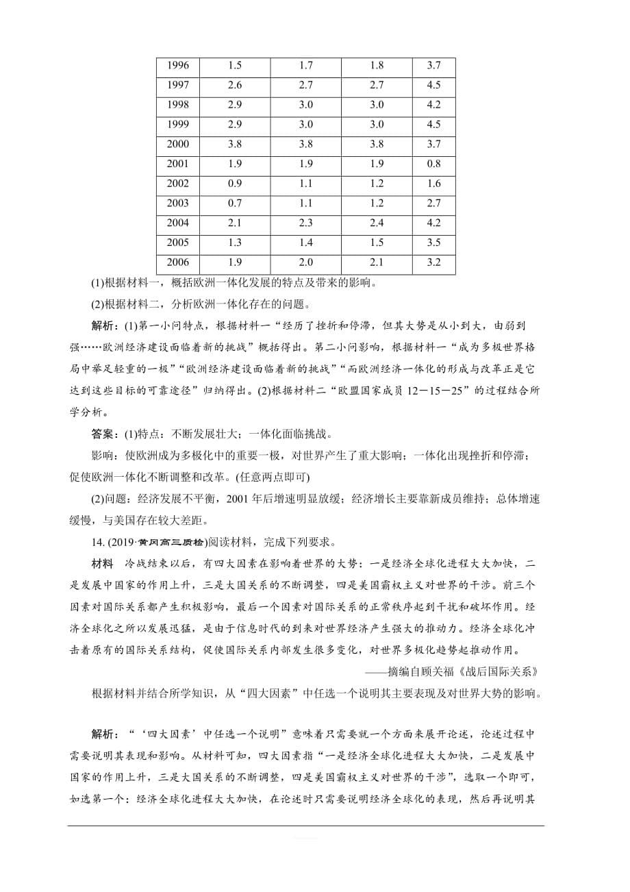 2020高考人民版历史大一轮复习练习：第31讲　当今世界经济区域集团化和全球化趋势 含解析_第5页