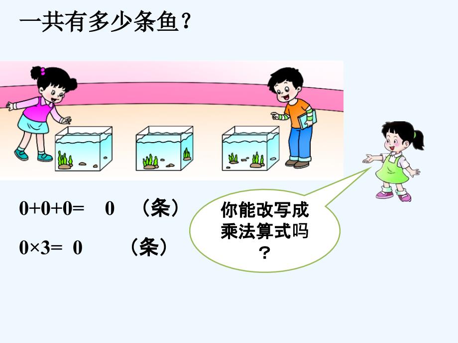 一共有多少条鱼？_一位数乘三位数_第1页