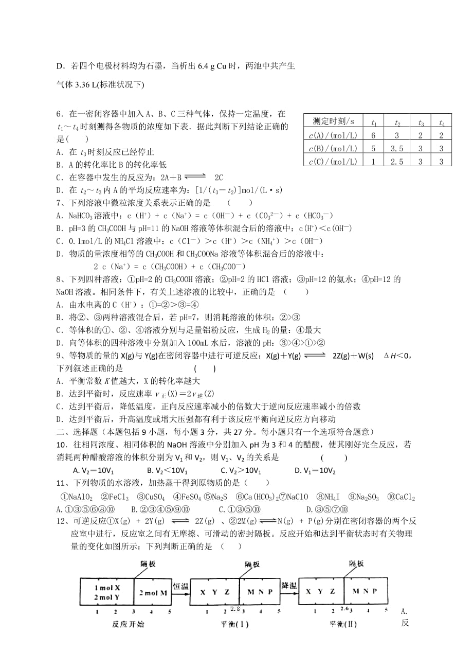 黑龙江省2014年高三上学期第四次月考化学试卷-1_第2页