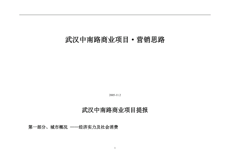 武汉中南路商业项目营销思路_第1页