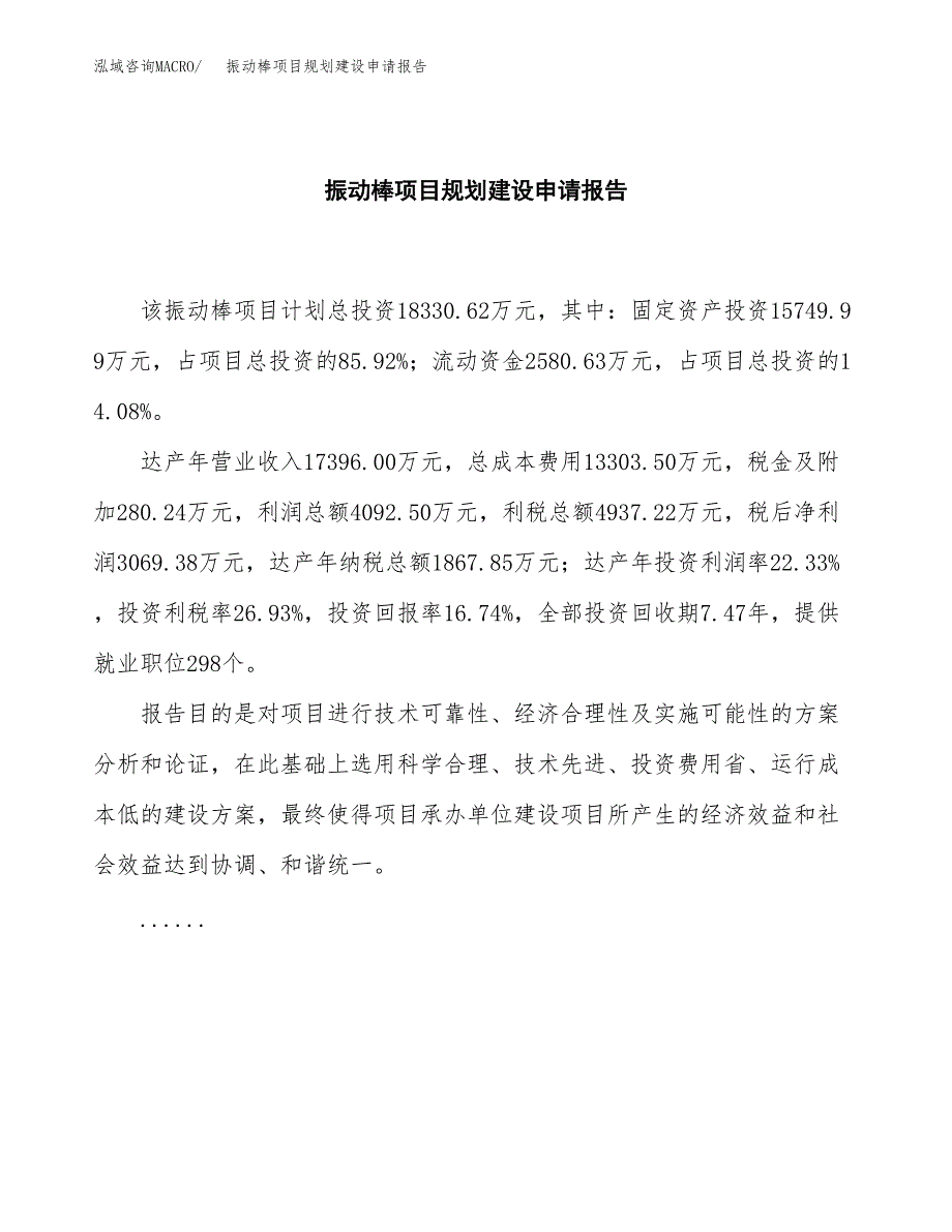 振动棒项目规划建设申请报告范文.docx_第2页