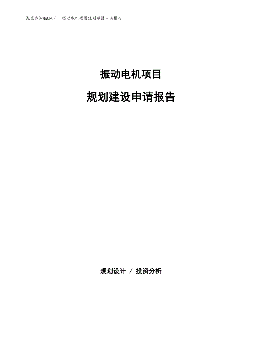 振动电机项目规划建设申请报告范文.docx_第1页