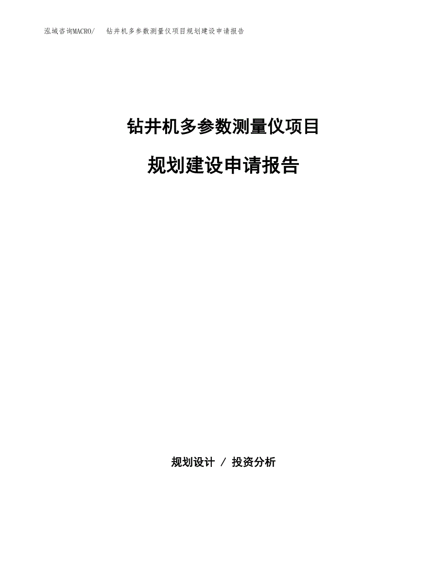 钻井机多参数测量仪项目规划建设申请报告范文.docx_第1页