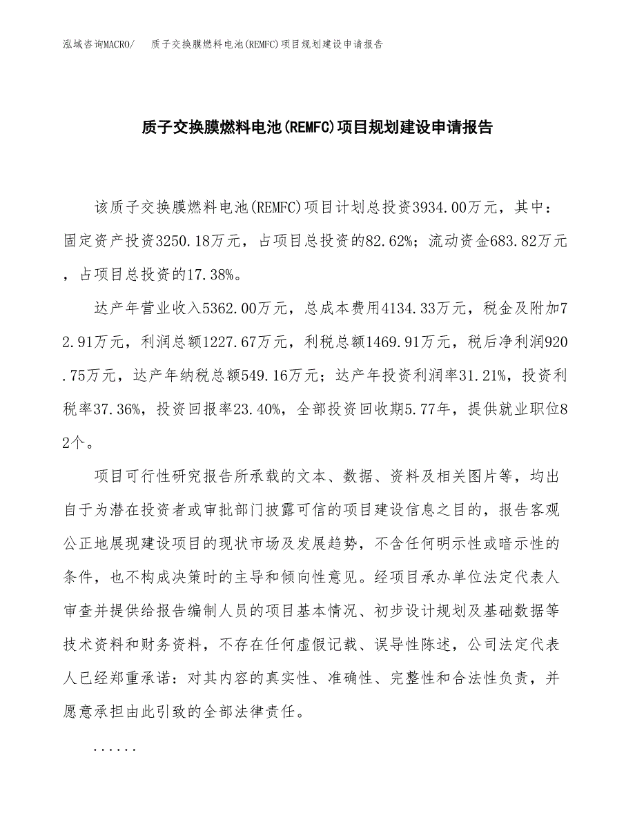 质子交换膜燃料电池(REMFC)项目规划建设申请报告范文.docx_第2页