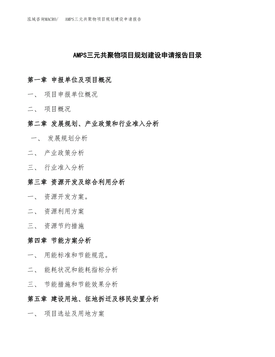 AMPS三元共聚物项目规划建设申请报告范文.docx_第3页