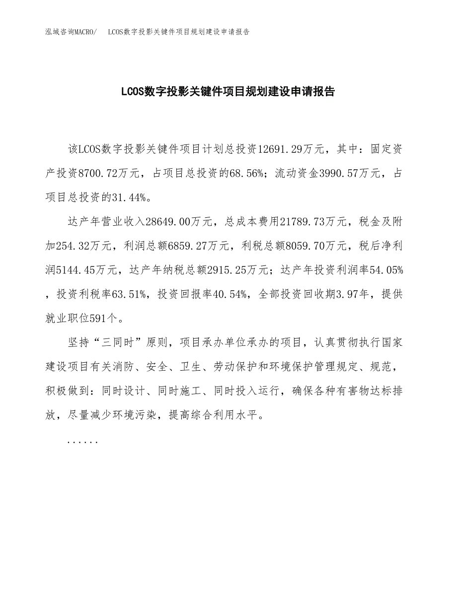 LCOS数字投影关键件项目规划建设申请报告范文.docx_第2页